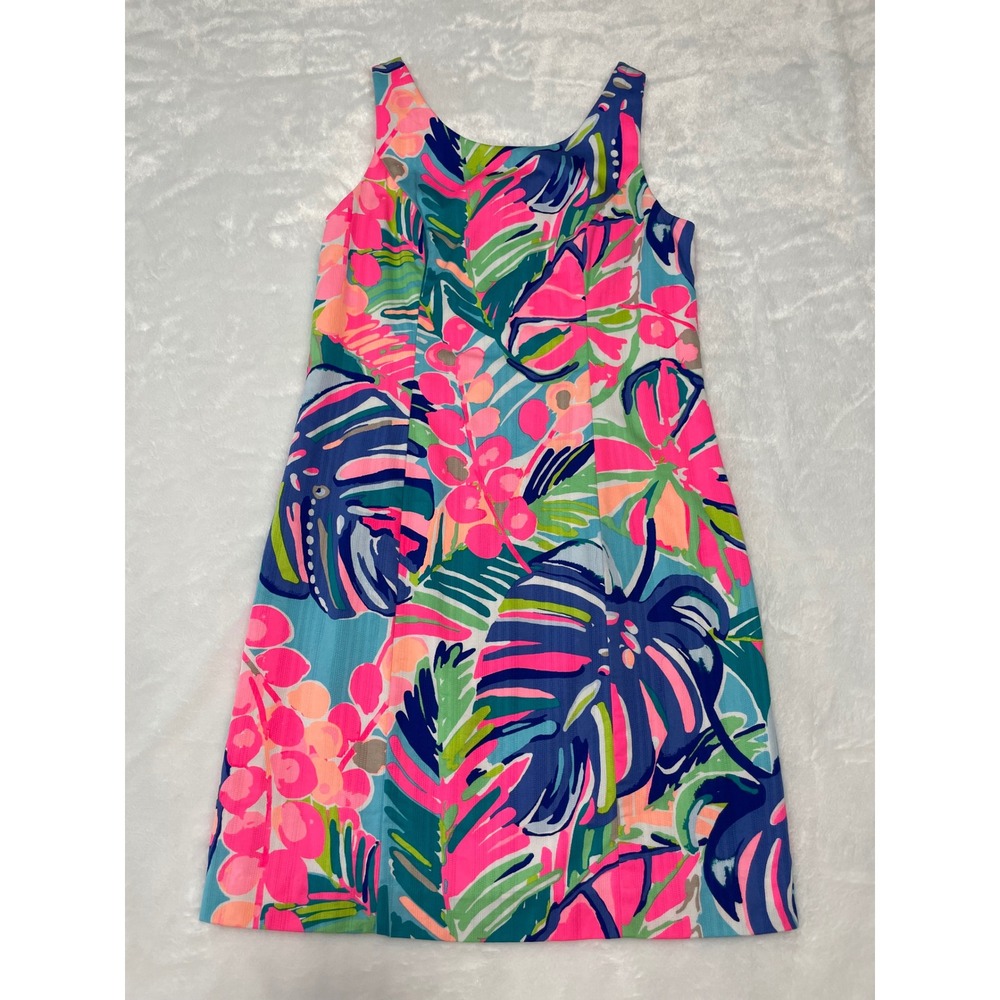 Lilly Pulitzer Mila Shift Dress Multi Sink Or Swim Tropical Floral Size 0
